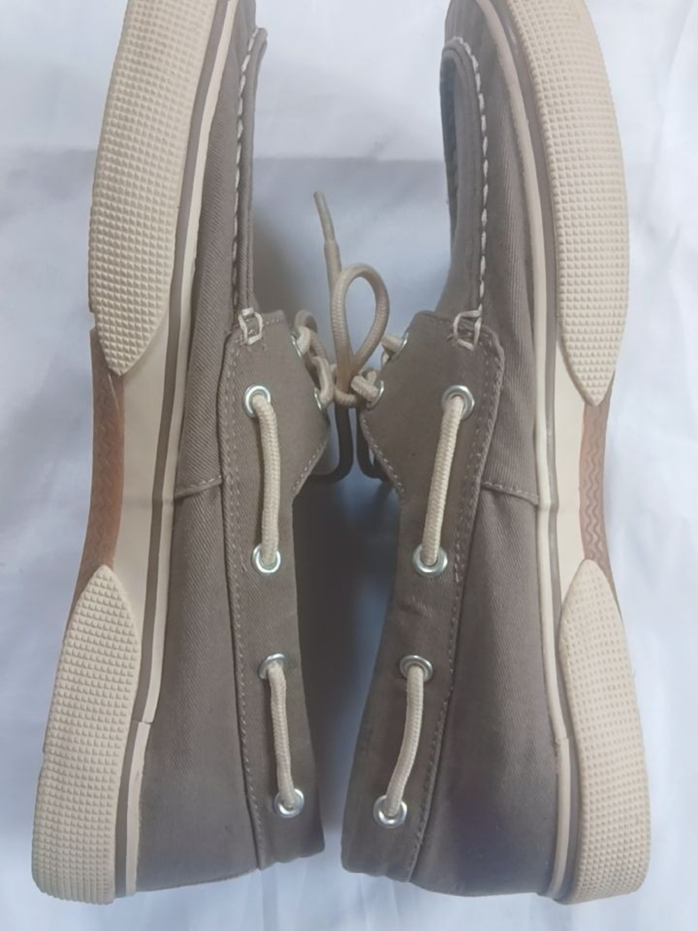 Men's Casual Canvas Boat Shoes in Taupe